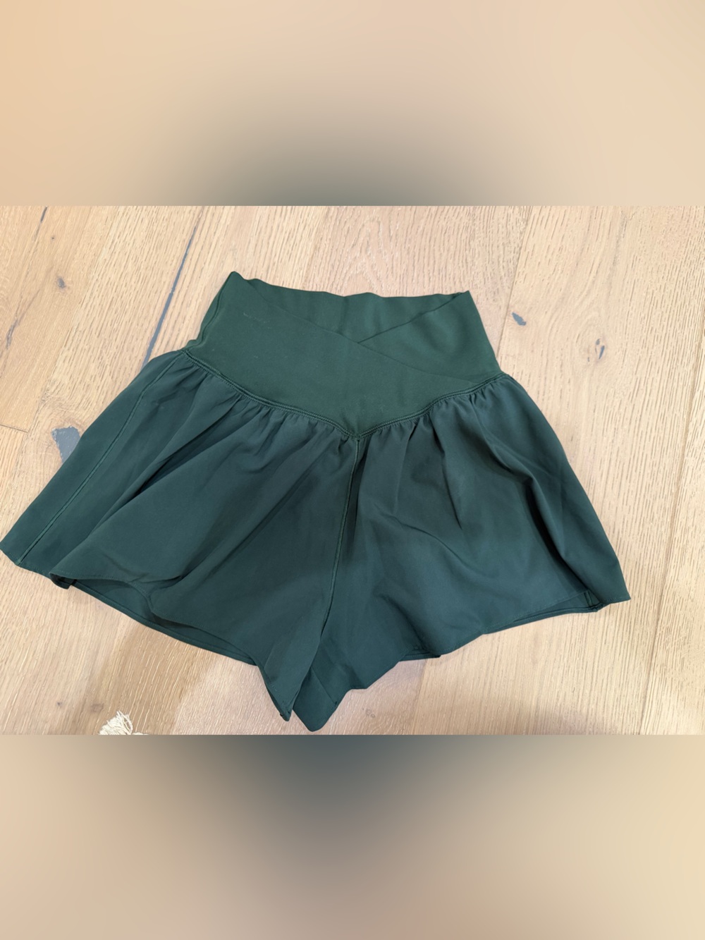 aerie Dark Green Athletic Skort-Style High Waist Shorts